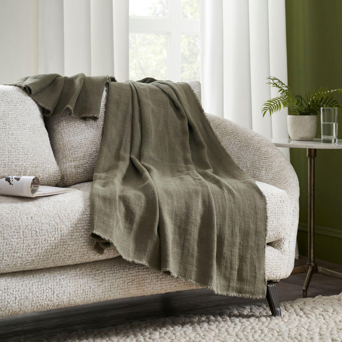 Vernier Linen Throw Blanket